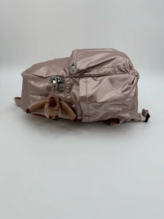 Kipling Charnell 11.5" LapTop Rose Gold Metallic Backpack with Monkey Charm - Picture 13 of 17